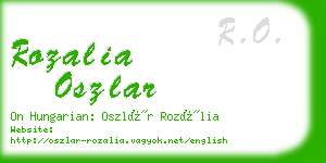 rozalia oszlar business card